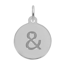 Load image into Gallery viewer, Ampersand - Rhodium finished Sterling Silver, 12.5mm diameter. 
