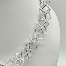 Load image into Gallery viewer, Sterling Silver necklace of interlocking 12mm cubes.
