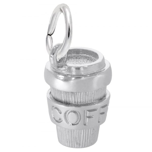 3 dimensional vending style coffee cup - Silver - 7.5mm x 12.5mm. Made in Canada.