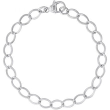 Load image into Gallery viewer, Classic Dapped Curb Link Charm Bracelet with Lobster Claw Clasp. Links - 4.7mm. Sterling Silver. Made in Canada.  
