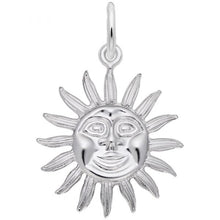 Load image into Gallery viewer, Sunburst - Rhodium finished Sterling Silver, 19.8mm x 19.2mm
