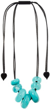 Load image into Gallery viewer, Turquoise marbleised beads, 1.5-3.8cm diameter, adjustable length to 38&quot;
