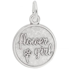 Load image into Gallery viewer, 19m dia. disc, white, embossed with flower girl and a flower
