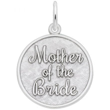 Load image into Gallery viewer, 19m dia. disc, white, embossed with Mother of the Bride
