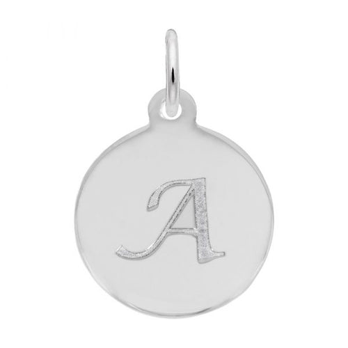 12.5 x 12.5 disc, white,  with block uppercase letter A