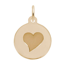 Load image into Gallery viewer, Heart -  Yellow Gold , 12.5mm diameter.
