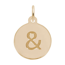 Load image into Gallery viewer, Ampersand -  Yellow Gold , 12.5mm diameter.
