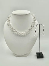 Load image into Gallery viewer, Sterling Silver necklace of interlocking 12mm cubes with matching earrings, 45mm drop
